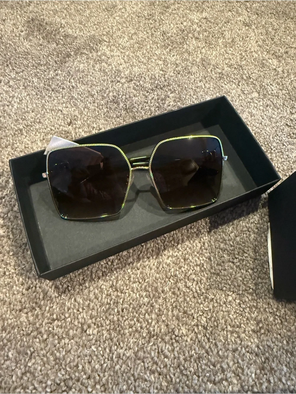 Dolce & Gabbana Oversized Square Sunglasses in Black and Gold